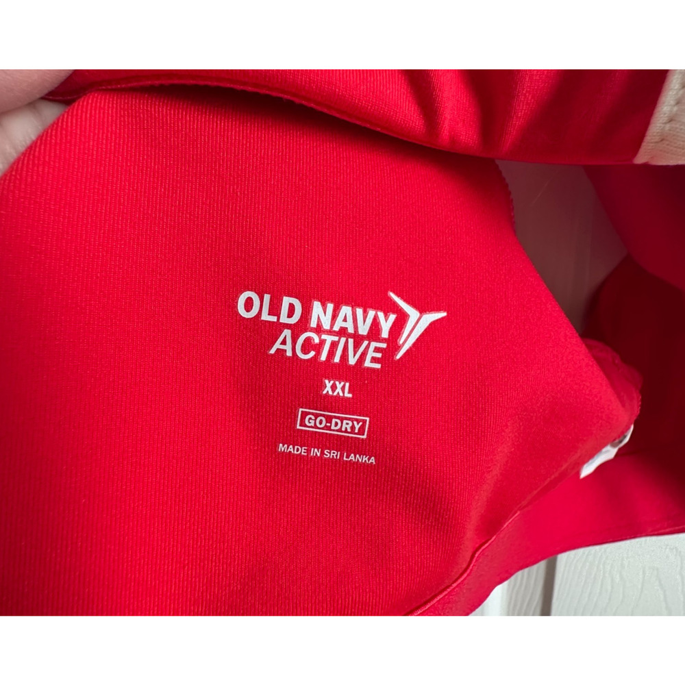Old Navy Active Go Dry Racerback Sports Bra Red w Double White Stripes XXL - Picture 4 of 5